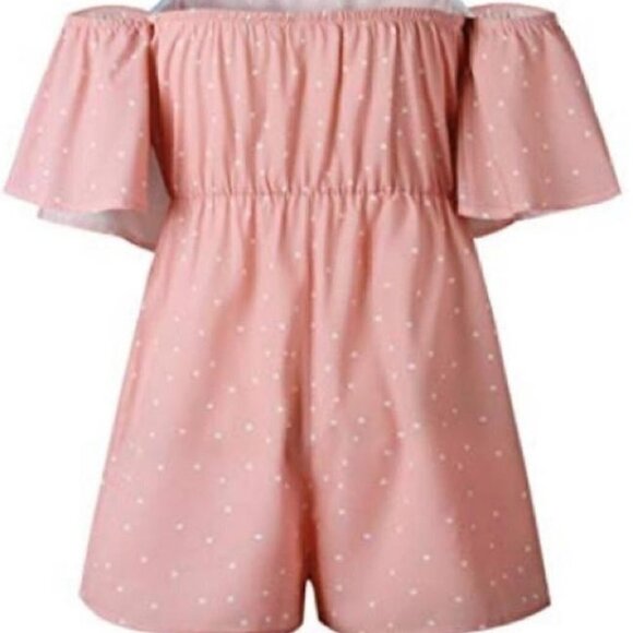 Super cute Private Label Peach Polka Dot Romper! Sz S 👙🏖☀️🛍 - Picture 11 of 17